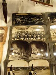 ANTIQUE STEREOSOPE VIEWER PAT APR 12,1904 WITH 70 CARDS & 5 POST CARDS